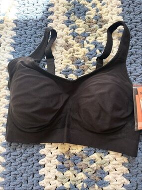 Shapermint Seamless Black Wireless Support Bra